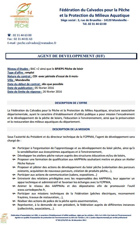 Emploi garde peche permanent e offres d'emplois en Suisse  ch.searchvar