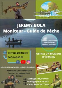 flyer moniteur guide de pêche en corrèze